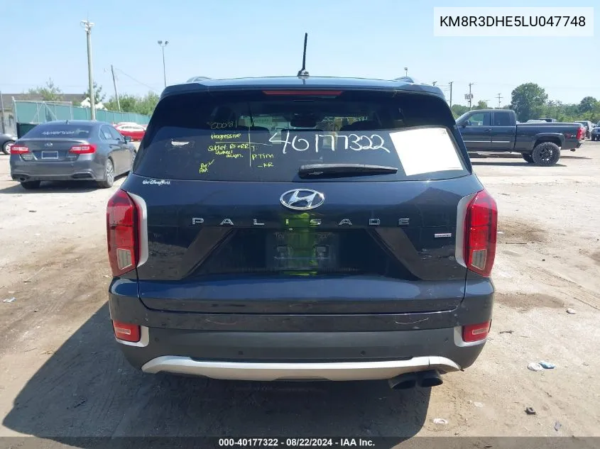 2020 Hyundai Palisade Sel VIN: KM8R3DHE5LU047748 Lot: 40177322