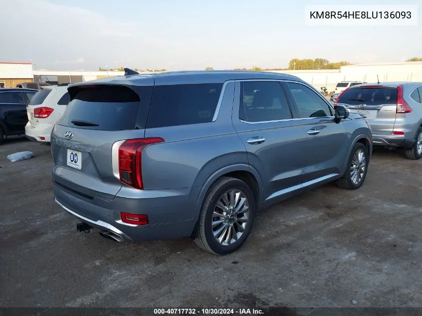 2020 Hyundai Palisade Limited VIN: KM8R54HE8LU136093 Lot: 40717732