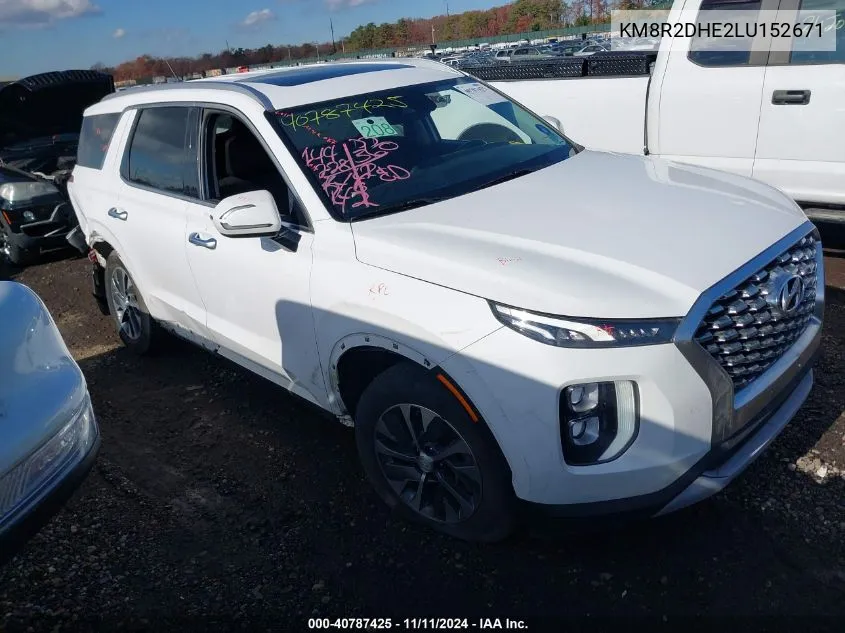 2020 Hyundai Palisade Sel VIN: KM8R2DHE2LU152671 Lot: 40787425