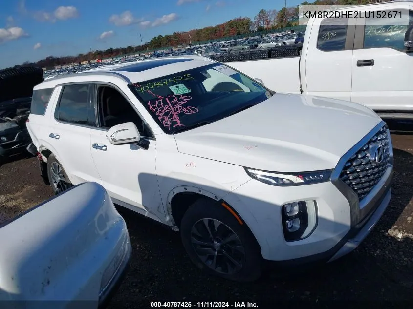 2020 Hyundai Palisade Sel VIN: KM8R2DHE2LU152671 Lot: 40787425