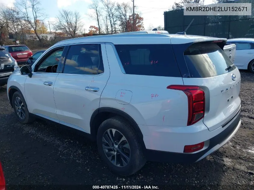 2020 Hyundai Palisade Sel VIN: KM8R2DHE2LU152671 Lot: 40787425