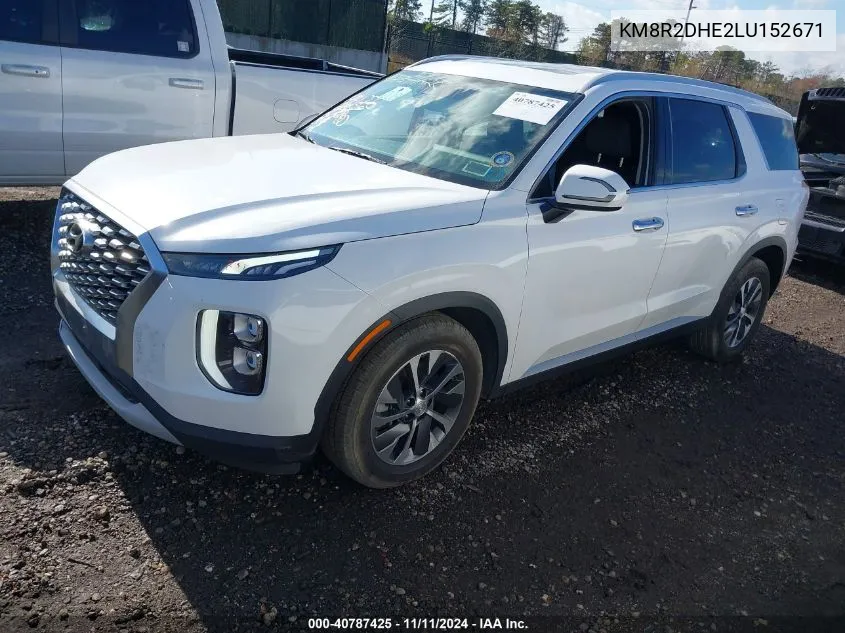 2020 Hyundai Palisade Sel VIN: KM8R2DHE2LU152671 Lot: 40787425