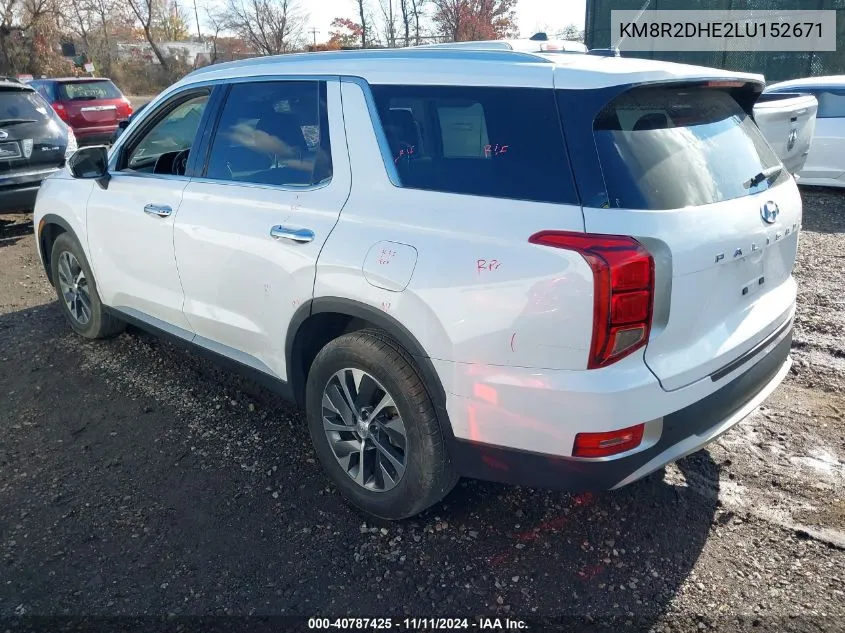 2020 Hyundai Palisade Sel VIN: KM8R2DHE2LU152671 Lot: 40787425