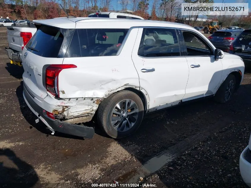 2020 Hyundai Palisade Sel VIN: KM8R2DHE2LU152671 Lot: 40787425