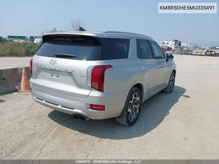 2021 Hyundai Palisade Limited VIN: KM8R5DHE5MU335491 Lot: 12069970