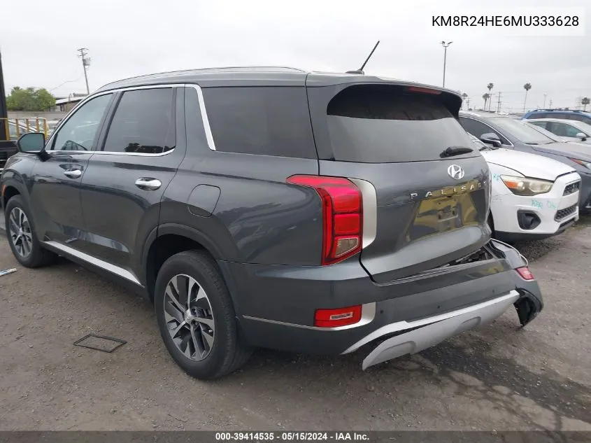 2021 Hyundai Palisade Sel VIN: KM8R24HE6MU333628 Lot: 39414535