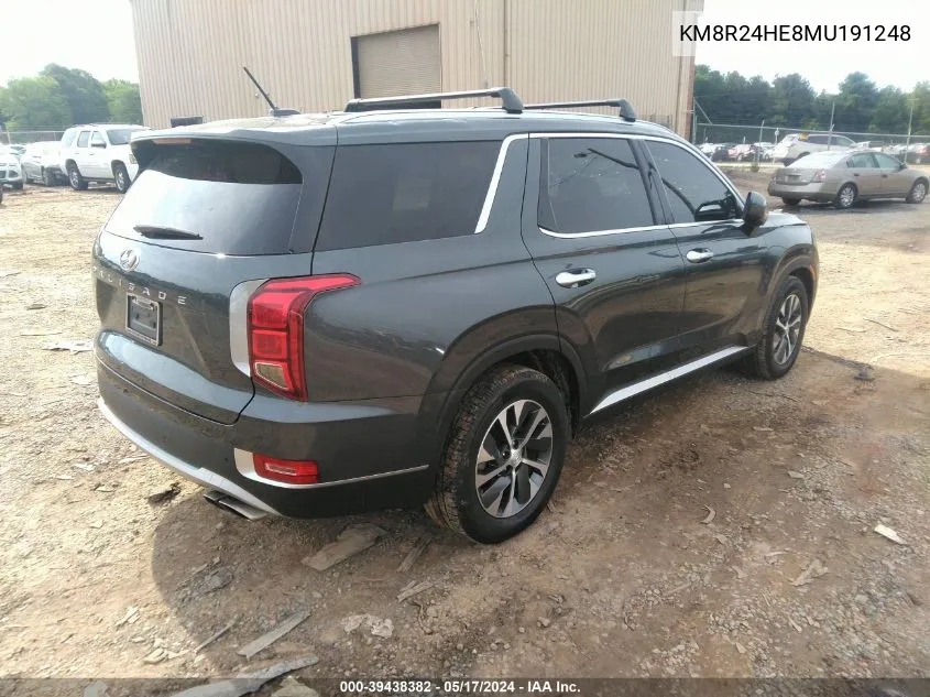 2021 Hyundai Palisade Sel VIN: KM8R24HE8MU191248 Lot: 39438382