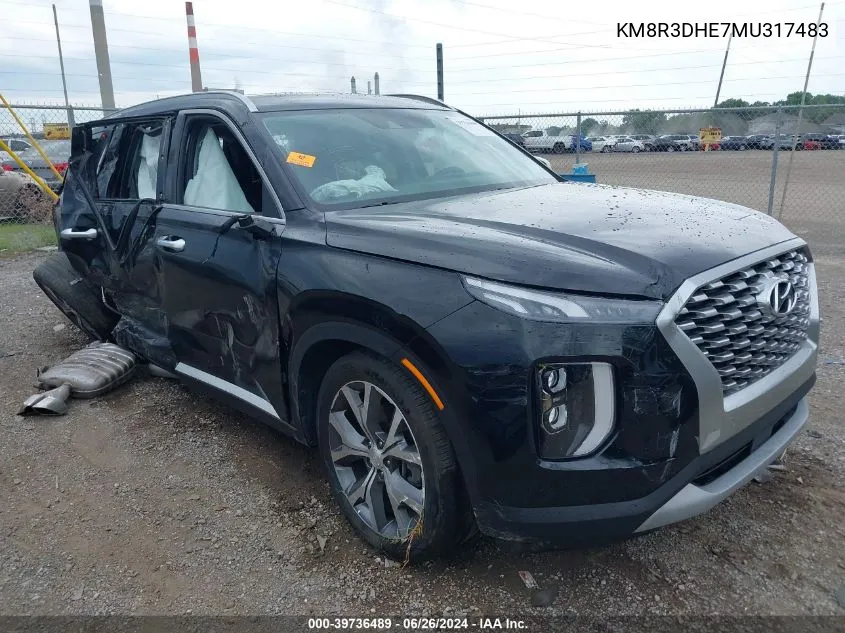 2021 Hyundai Palisade Sel VIN: KM8R3DHE7MU317483 Lot: 39736489