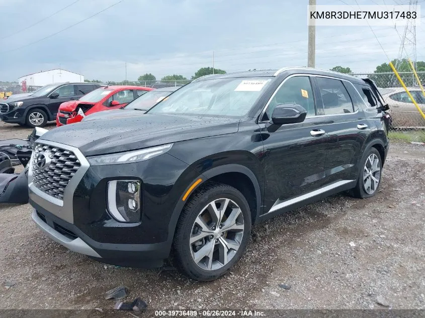 2021 Hyundai Palisade Sel VIN: KM8R3DHE7MU317483 Lot: 39736489