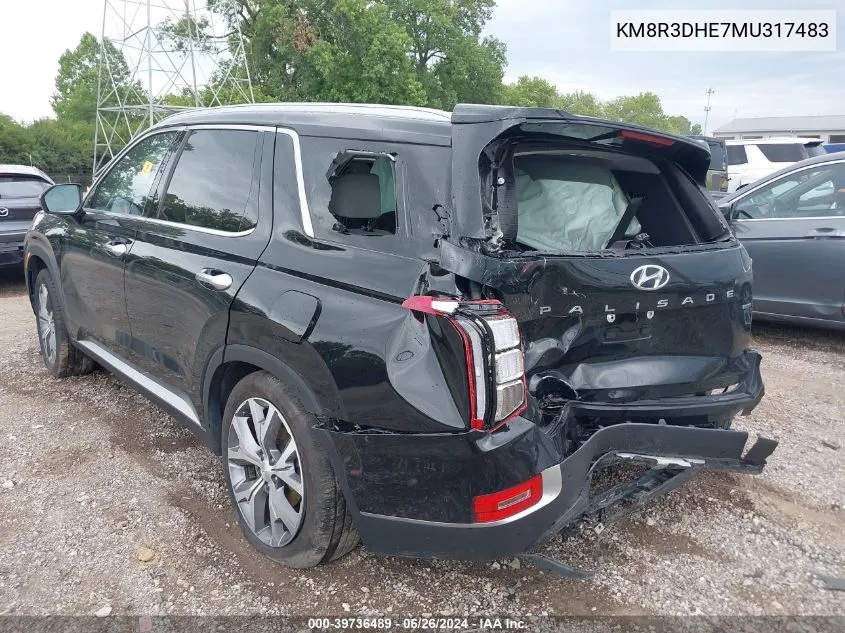 KM8R3DHE7MU317483 2021 Hyundai Palisade Sel