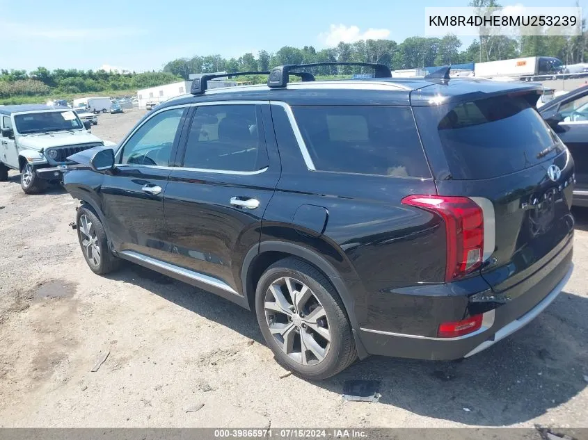 2021 Hyundai Palisade Sel VIN: KM8R4DHE8MU253239 Lot: 39865971