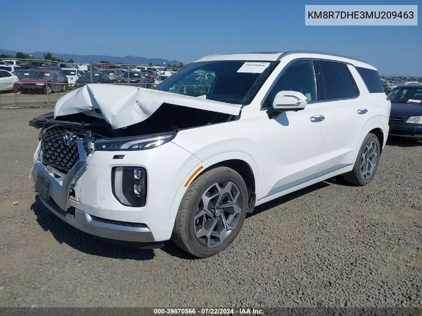 KM8R7DHE3MU209463 2021 Hyundai Palisade Calligraphy