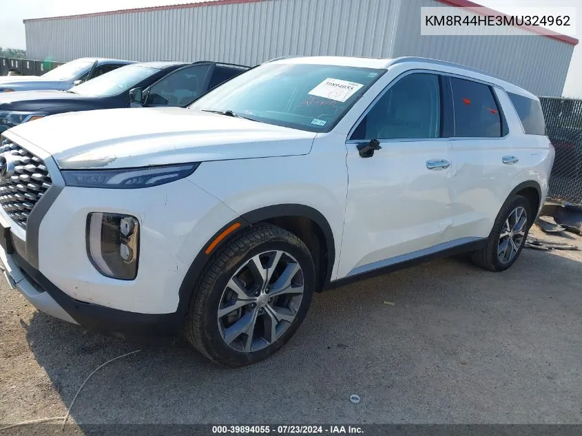 2021 Hyundai Palisade Sel VIN: KM8R44HE3MU324962 Lot: 39894055