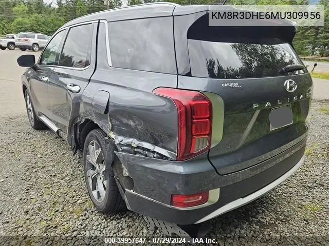 KM8R3DHE6MU309956 2021 Hyundai Palisade Sel