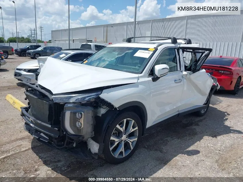 2021 Hyundai Palisade Sel VIN: KM8R34HE0MU181228 Lot: 39984550