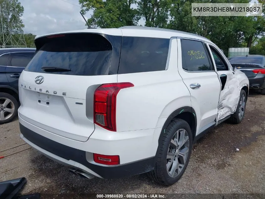 KM8R3DHE8MU218087 2021 Hyundai Palisade Sel