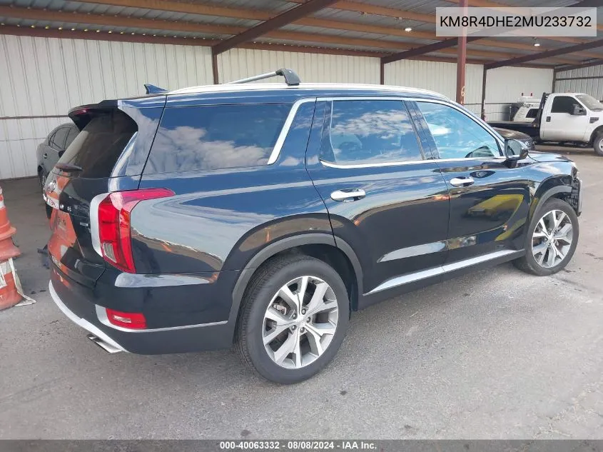 2021 Hyundai Palisade Sel VIN: KM8R4DHE2MU233732 Lot: 40063332