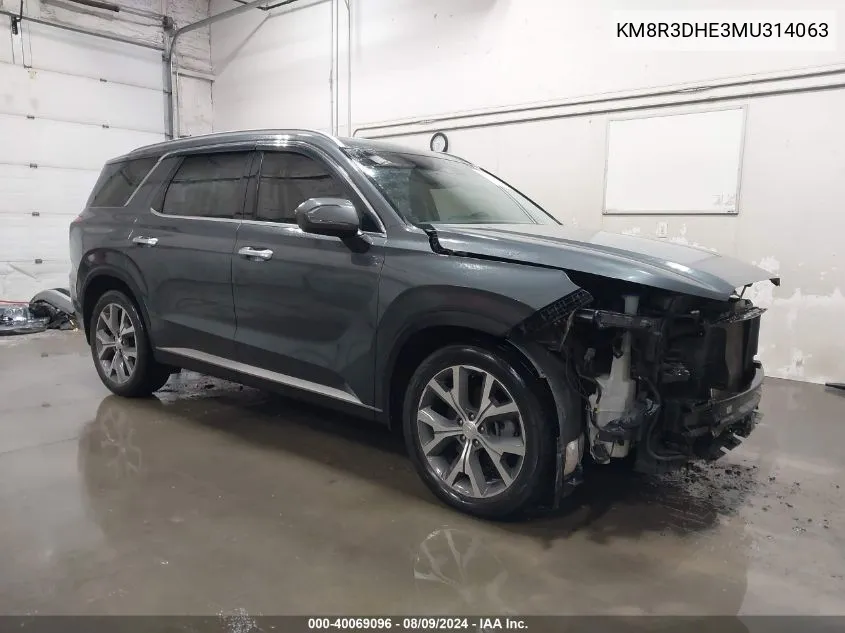 2021 Hyundai Palisade Sel VIN: KM8R3DHE3MU314063 Lot: 40069096