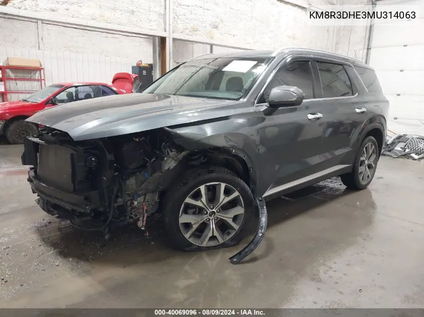 2021 Hyundai Palisade Sel VIN: KM8R3DHE3MU314063 Lot: 40069096