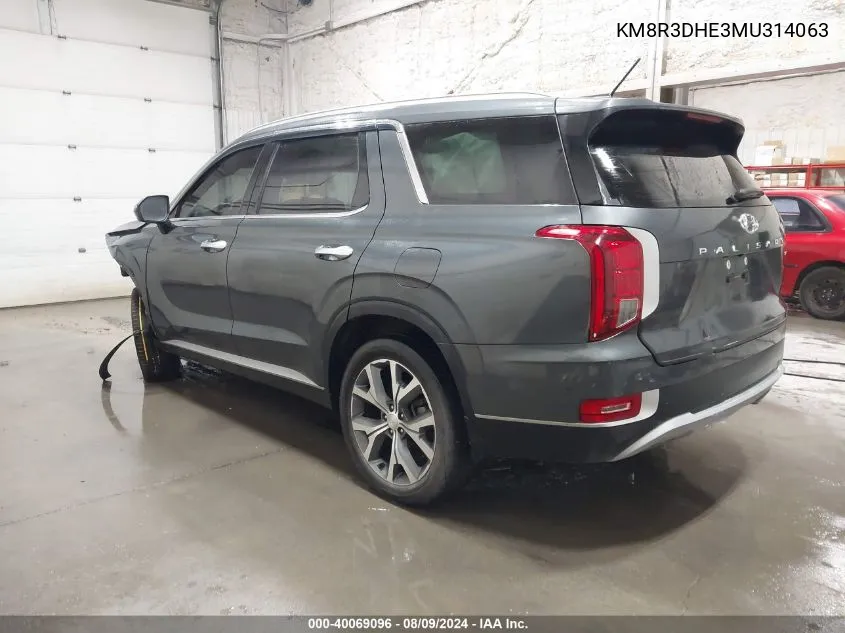 2021 Hyundai Palisade Sel VIN: KM8R3DHE3MU314063 Lot: 40069096