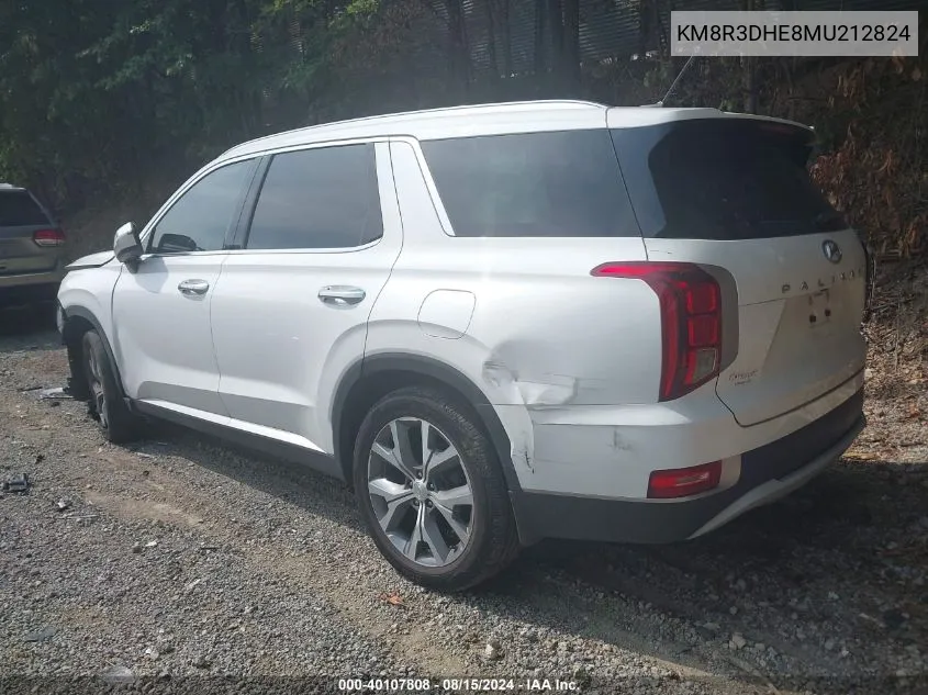 2021 Hyundai Palisade Sel VIN: KM8R3DHE8MU212824 Lot: 40107808