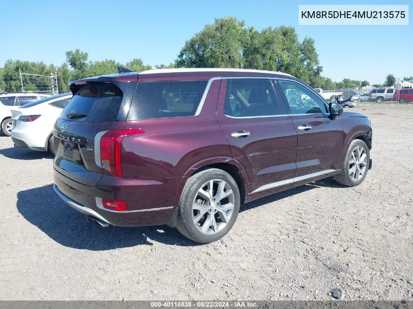 2021 Hyundai Palisade Limited VIN: KM8R5DHE4MU213575 Lot: 40118838