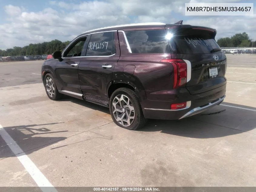 2021 Hyundai Palisade Calligraphy VIN: KM8R7DHE5MU334657 Lot: 40142157