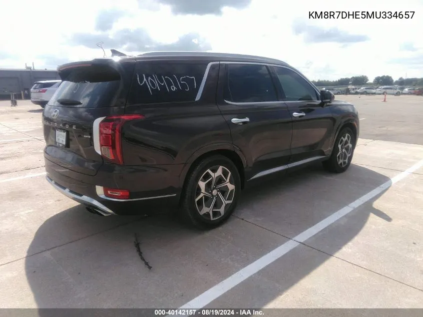 2021 Hyundai Palisade Calligraphy VIN: KM8R7DHE5MU334657 Lot: 40142157