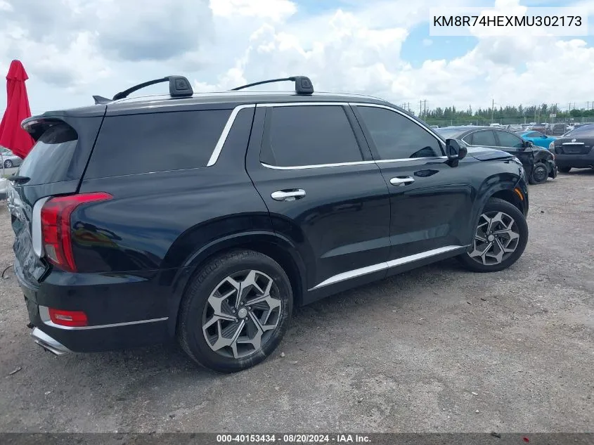 2021 Hyundai Palisade Calligraphy VIN: KM8R74HEXMU302173 Lot: 40153434