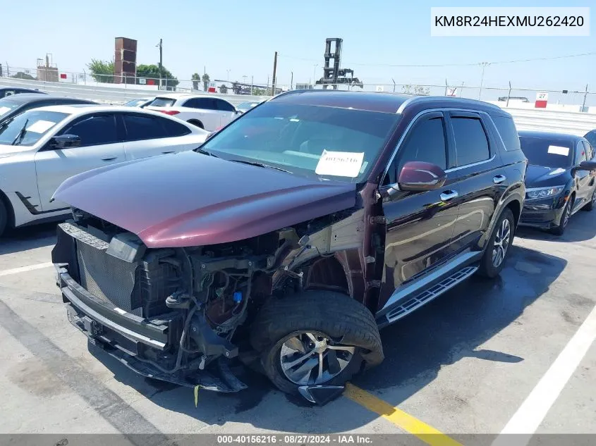 2021 Hyundai Palisade Sel VIN: KM8R24HEXMU262420 Lot: 40156216