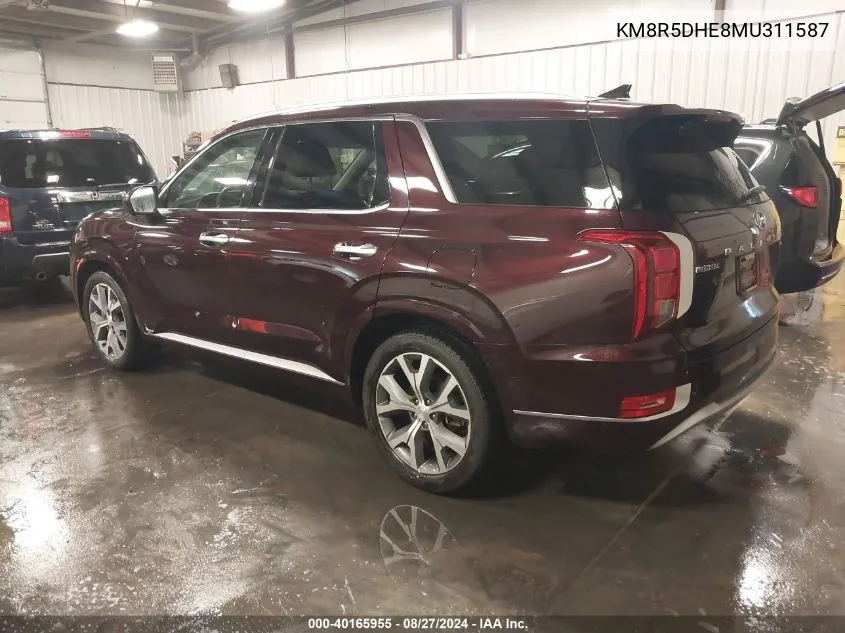 KM8R5DHE8MU311587 2021 Hyundai Palisade Limited