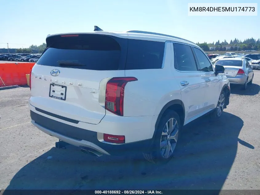 2021 Hyundai Palisade Sel VIN: KM8R4DHE5MU174773 Lot: 40188692