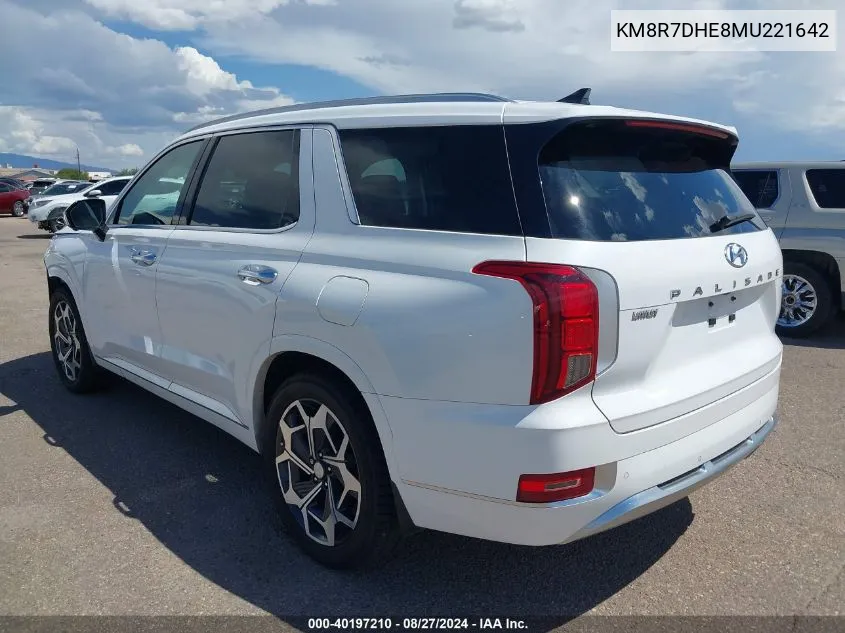 2021 Hyundai Palisade Calligraphy VIN: KM8R7DHE8MU221642 Lot: 40197210