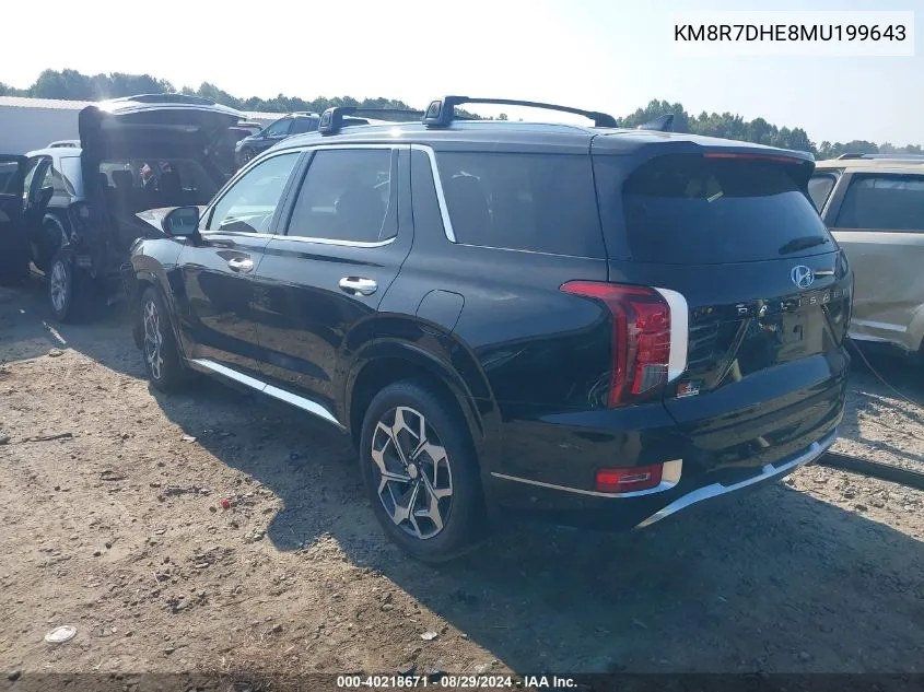 2021 Hyundai Palisade Calligraphy VIN: KM8R7DHE8MU199643 Lot: 40218671