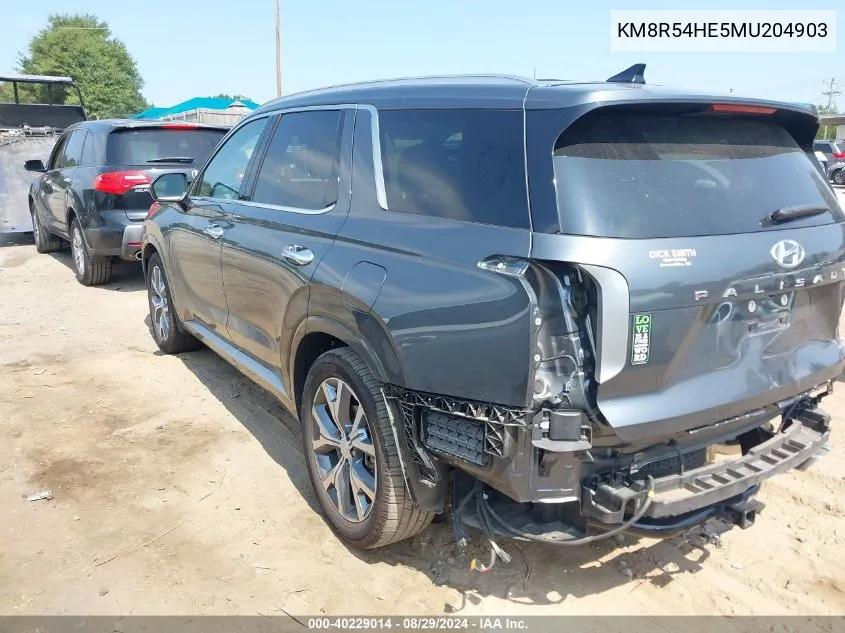 2021 Hyundai Palisade Limited VIN: KM8R54HE5MU204903 Lot: 40229014