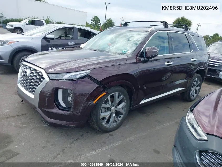 KM8R5DHE8MU202496 2021 Hyundai Palisade Limited