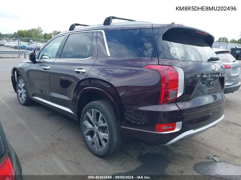 KM8R5DHE8MU202496 2021 Hyundai Palisade Limited