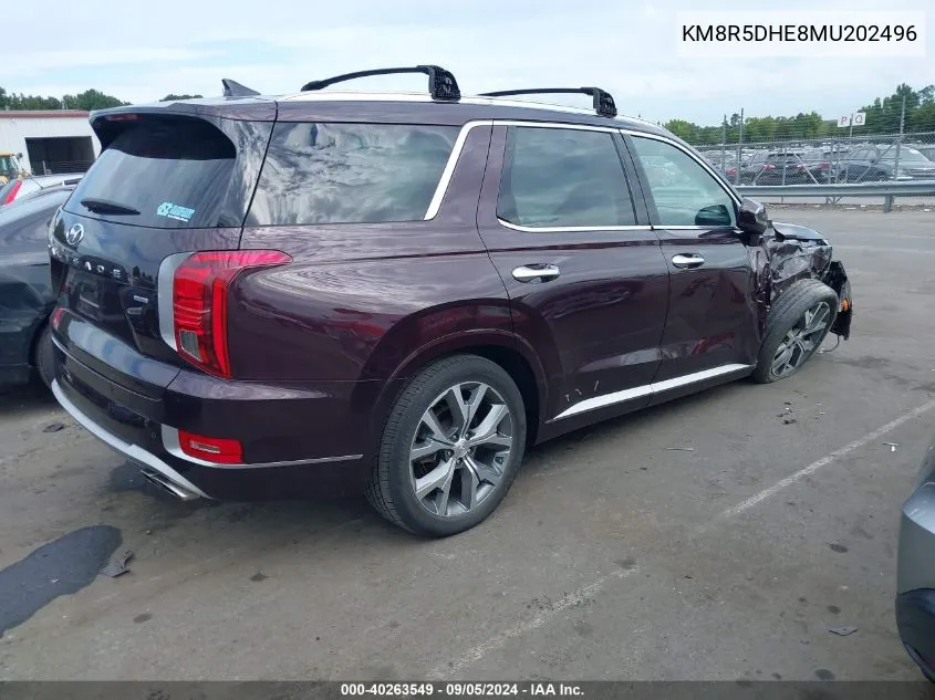 KM8R5DHE8MU202496 2021 Hyundai Palisade Limited