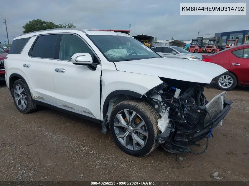 2021 Hyundai Palisade Sel VIN: KM8R44HE9MU314792 Lot: 40266223