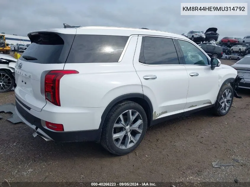 2021 Hyundai Palisade Sel VIN: KM8R44HE9MU314792 Lot: 40266223