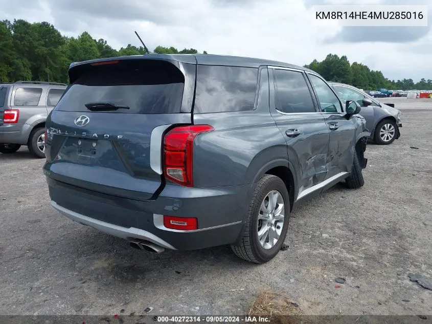 2021 Hyundai Palisade Se VIN: KM8R14HE4MU285016 Lot: 40272314