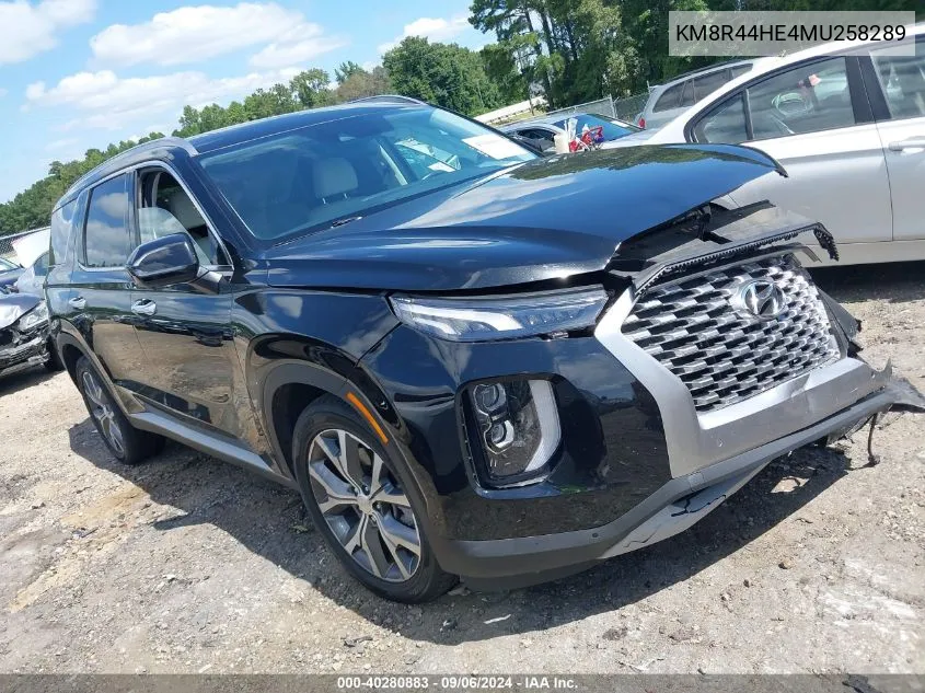 2021 Hyundai Palisade Sel VIN: KM8R44HE4MU258289 Lot: 40280883