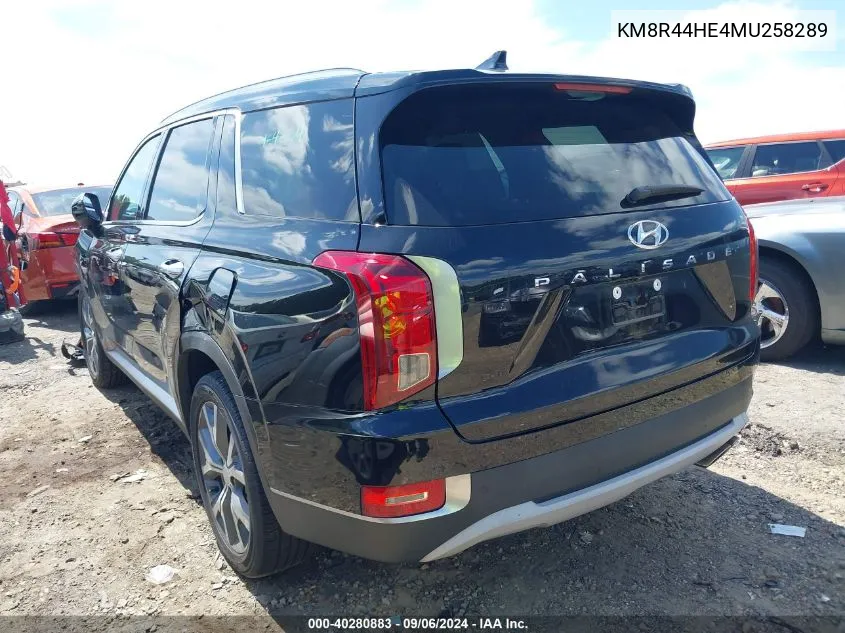 2021 Hyundai Palisade Sel VIN: KM8R44HE4MU258289 Lot: 40280883