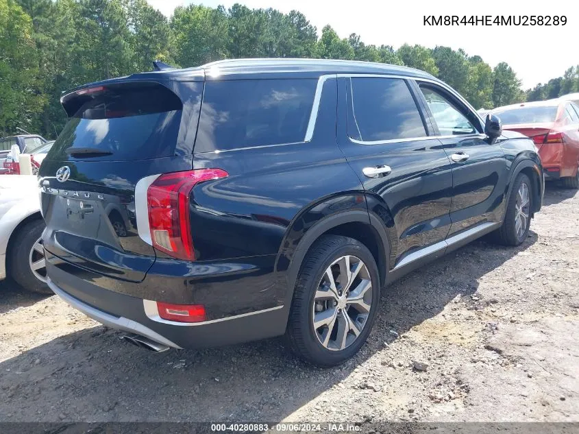 2021 Hyundai Palisade Sel VIN: KM8R44HE4MU258289 Lot: 40280883