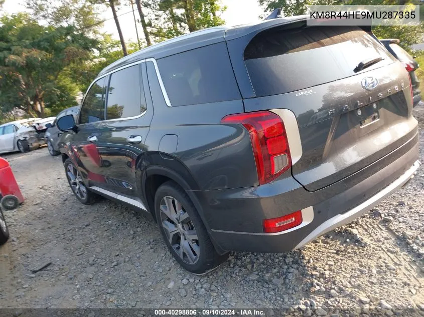 2021 Hyundai Palisade Sel VIN: KM8R44HE9MU287335 Lot: 40298806