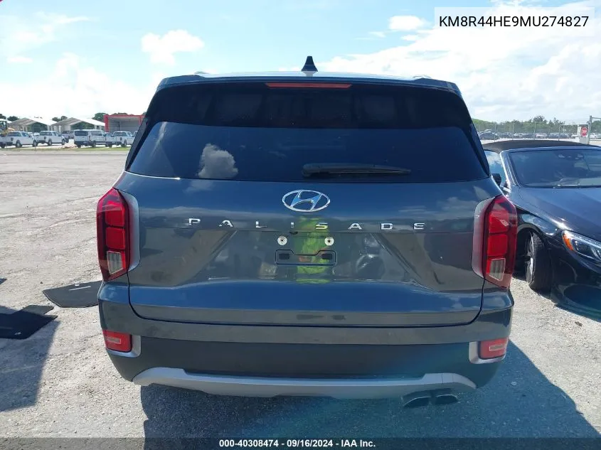 2021 Hyundai Palisade Sel VIN: KM8R44HE9MU274827 Lot: 40308474