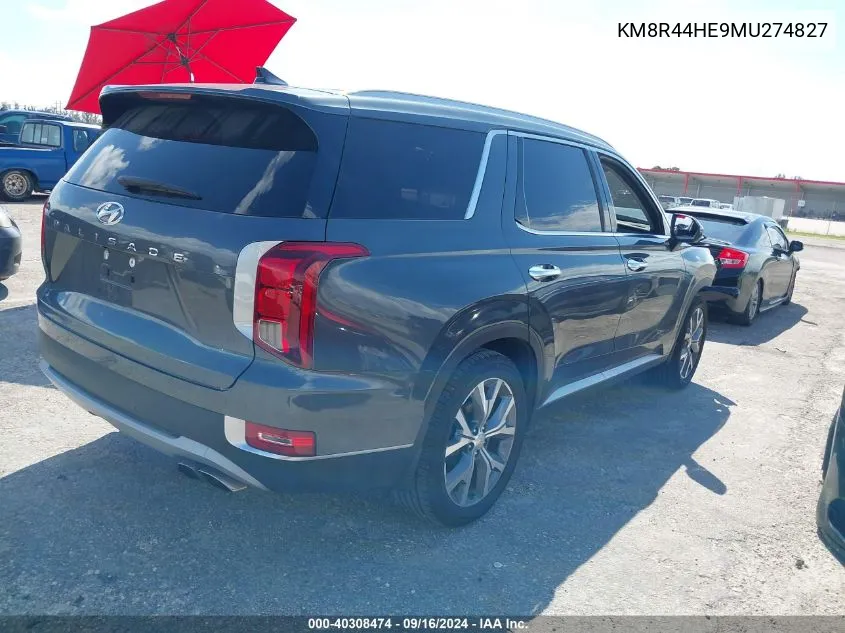 2021 Hyundai Palisade Sel VIN: KM8R44HE9MU274827 Lot: 40308474