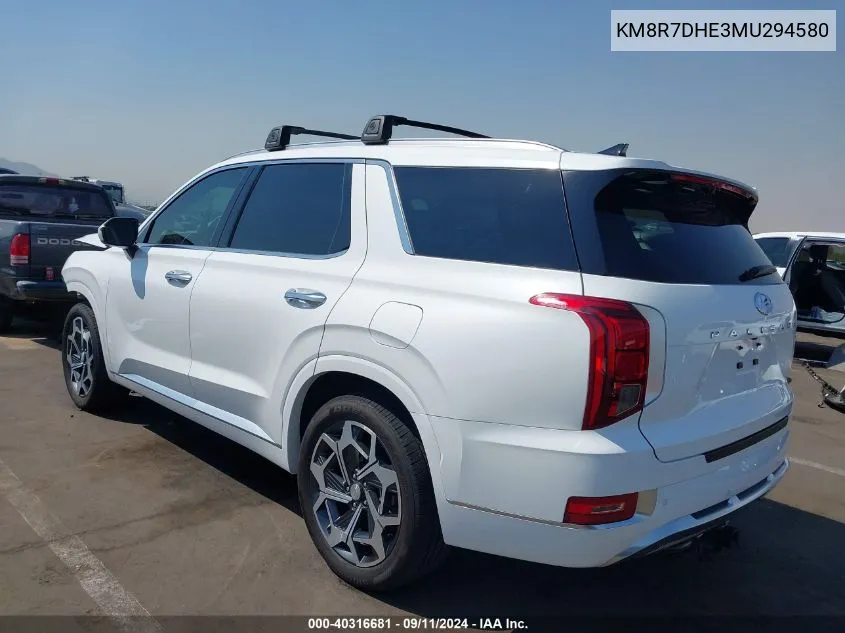 2021 Hyundai Palisade Calligraphy VIN: KM8R7DHE3MU294580 Lot: 40316681