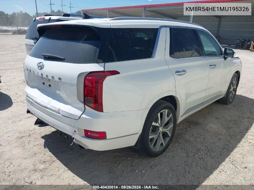 2021 Hyundai Palisade Limited VIN: KM8R54HE1MU195326 Lot: 40430014