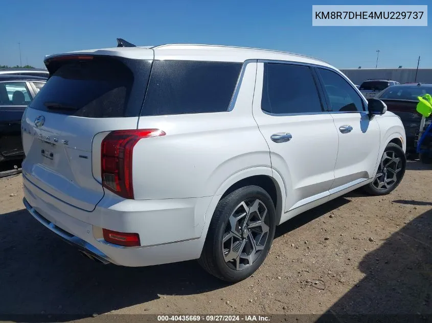 2021 Hyundai Palisade Calligraphy VIN: KM8R7DHE4MU229737 Lot: 40435669